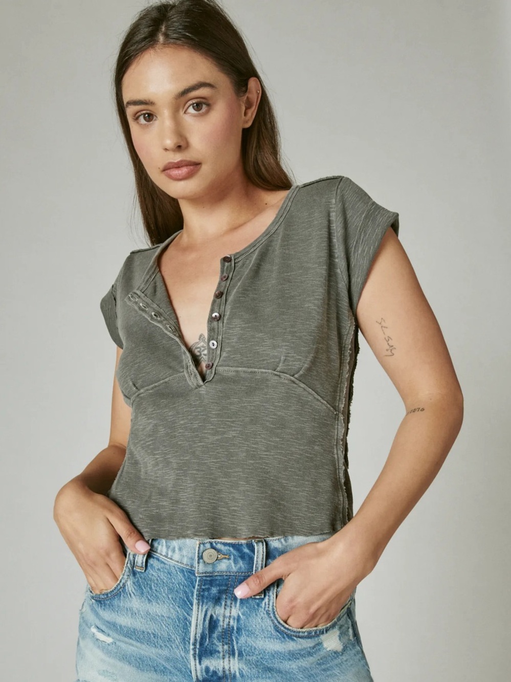 Vintage Y2K Lucky Brand Green Shirt